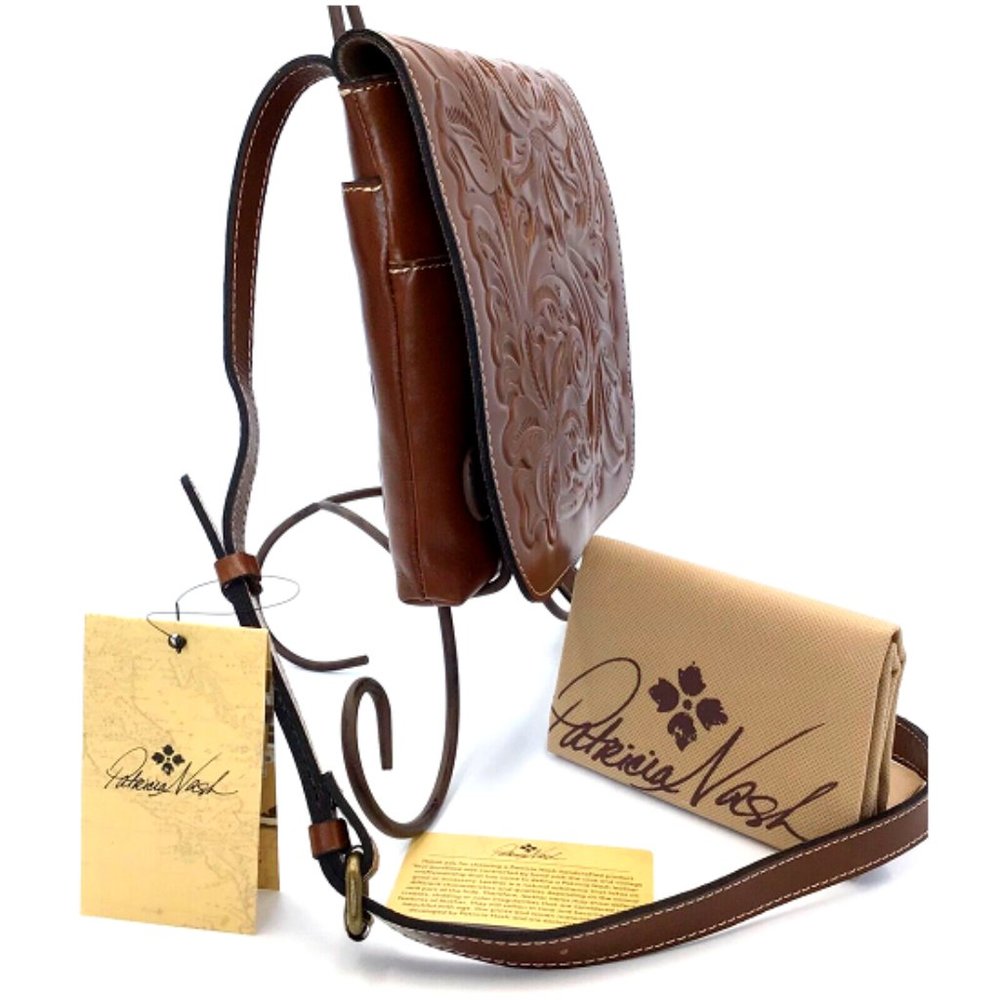 Patricia Nash Girona Crossbody Florence Brown Tooled Leather P89207 NWT $149 - Picture 4 of 6